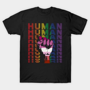 Pride LGBT Strong Hand Lesbian Gay Rainbow Gift T-Shirt